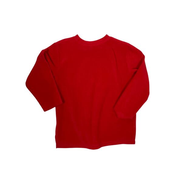 Basic Editions Holiday Christmas Fleece Sweater Women’s Large — Reindeer Patches - Picture 4 of 5